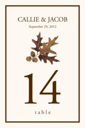 Oak and Acorn Table Numbers