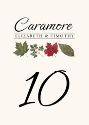 Leaf Pattern Assortment  Table Numbers