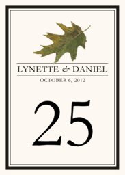 Oak Leaf Monogram Table Numbers