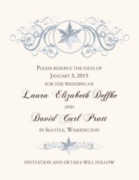 Curly Sue Snowflake Save the Dates