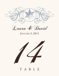 Curly Sue Snowflake Table Numbers
