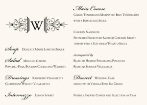 how to write a menu card