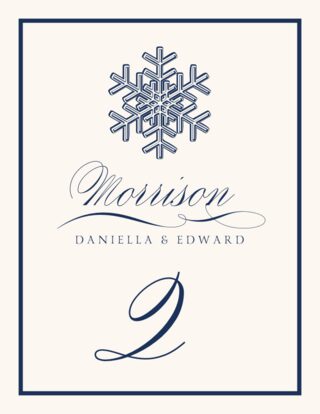 Assorted Winter Snowflake Drawings Wedding Table Numbers, Table Cards ...