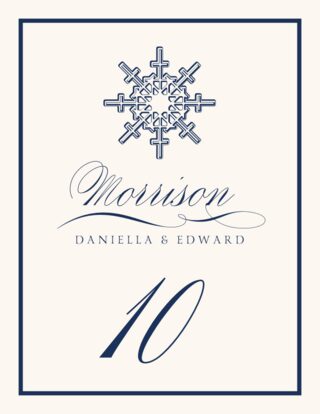 Assorted Winter Snowflake Drawings Wedding Table Numbers, Table Cards ...