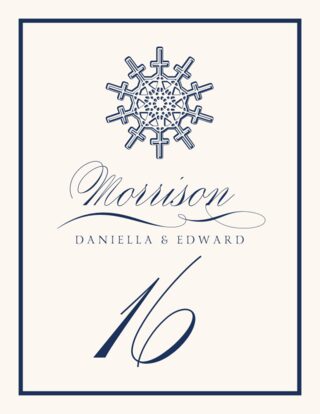 Assorted Winter Snowflake Drawings Wedding Table Numbers, Table Cards ...