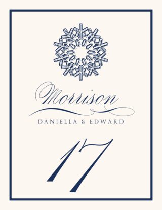 Assorted Winter Snowflake Drawings Wedding Table Numbers, Table Cards ...