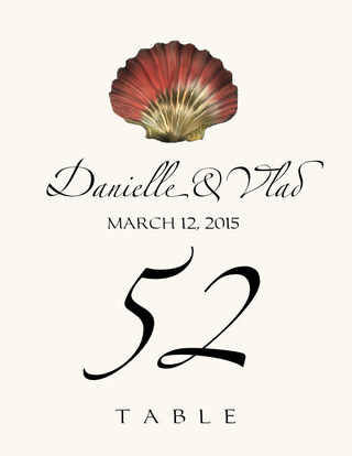 Unique Beach and Seashell Assortment Wedding Table Numbers with a ...
