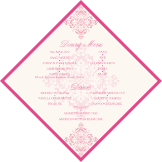 Diamond Mandala Wedding Menus and Thank You Note - Documents and Designs