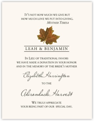 Verses for Wedding Charity Favor CardsDocuments and Designs