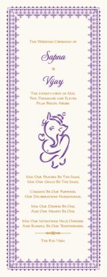 Ganesha Indian Wedding Ceremony Wedding Programs