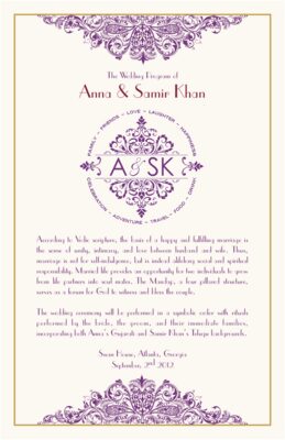 Karathee Hoom Wedding Programs