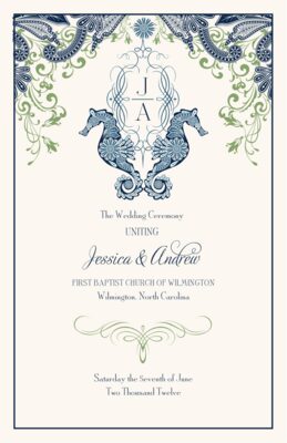 Paisley Seahorse Swirl Monogram