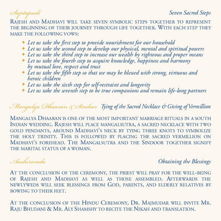 Nikah Wedding Program