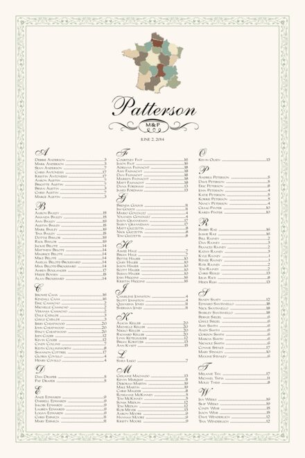 Wedding Seating Arrangement Chart