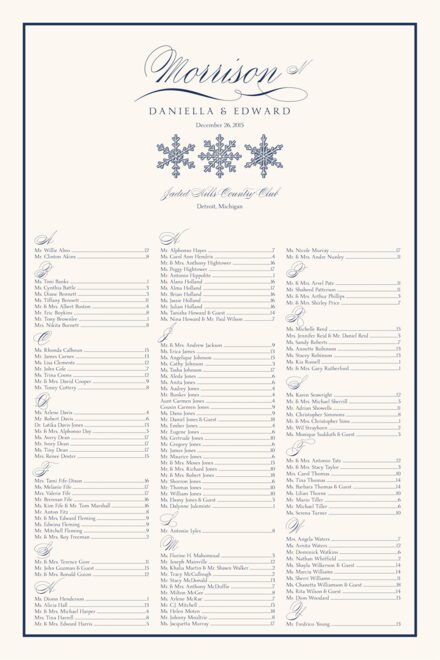 Seating Arrangement Chart For Wedding