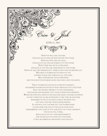 Wedding Certificate Paisley Power Indian Wedding Blessing