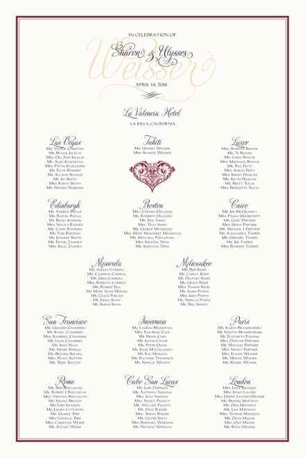 Love Assounta Heart 09 Wedding Reception Seating Chart Seating