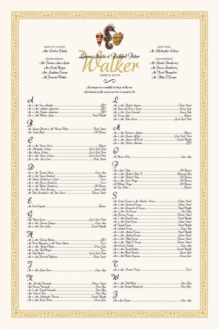 Beach Seating Chart