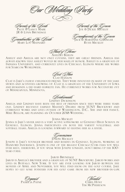Winter Wedding Snowflake Wedding Programs Custom Marriage