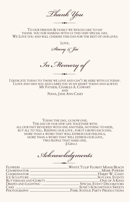 Wine Themed Wedding Programs For Vineyard Weddings With Grapes