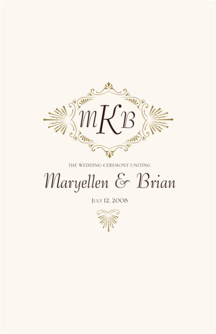 Monogram Wedding Programs Wedding Ceremony Programs Wedding