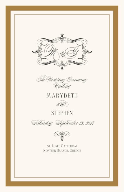 Monogram Wedding Programs Wedding Ceremony Programs Wedding