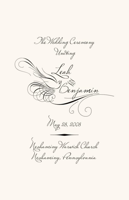 Calligraphy Wedding Programs Wedding Ceremony Programs Wedding