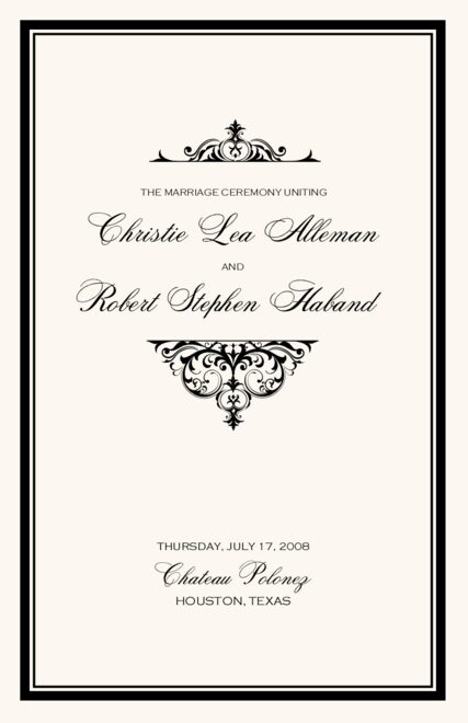 Vintage Wedding Programs Wedding Ceremony Programs Wedding