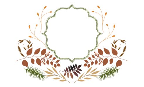 Monogram: Peaceful Autumn Frame Botanical Monogram