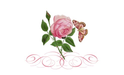 Monogram: Pink Tea Rose Botanical Monogram