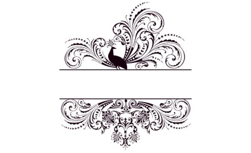 Monogram: Pompous Peacock Indian Monogram