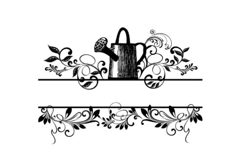 Monogram: Watering Can Botanical Monogram