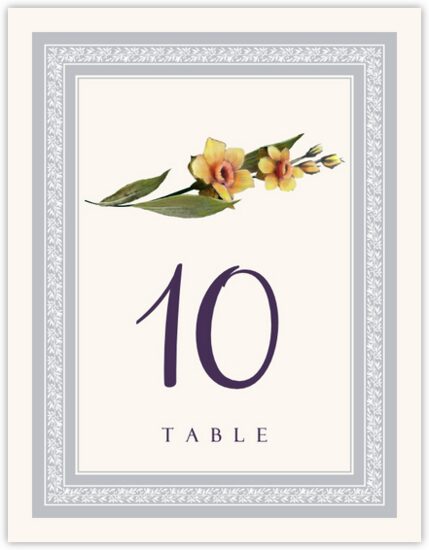 Traditional Flowers Anniversary Table Numbers