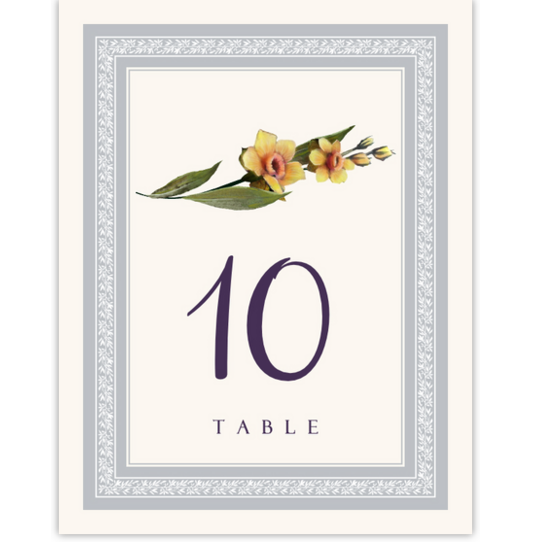 Traditional Flowers Anniversary Table Numbers