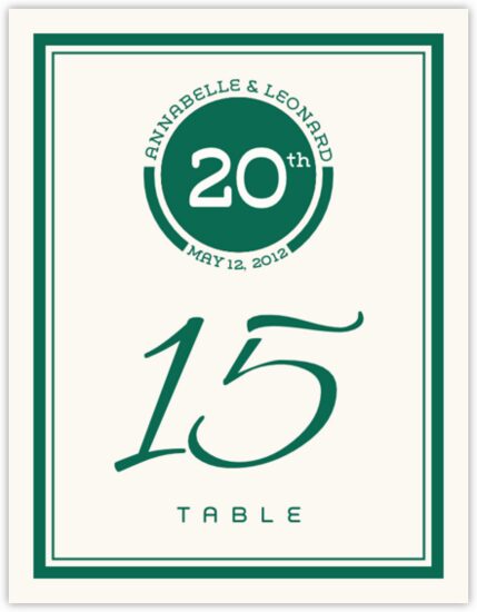 Classic Contemporary Anniversary Table Numbers
