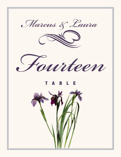 25th Anniversary Iris Anniversary Table Numbers
