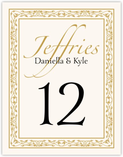 Traditional Monogram 02 Anniversary Table Numbers