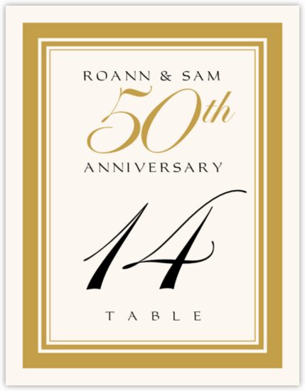Traditional Frame Anniversary Table Numbers