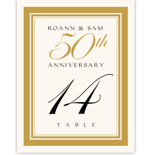 Traditional Frame Anniversary Table Numbers