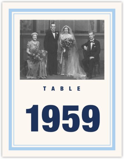 Past to Present Anniversary Table Numbers