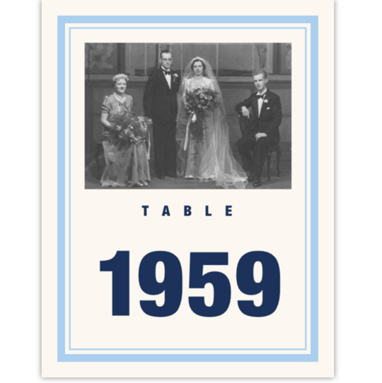 Past to Present Anniversary Table Numbers