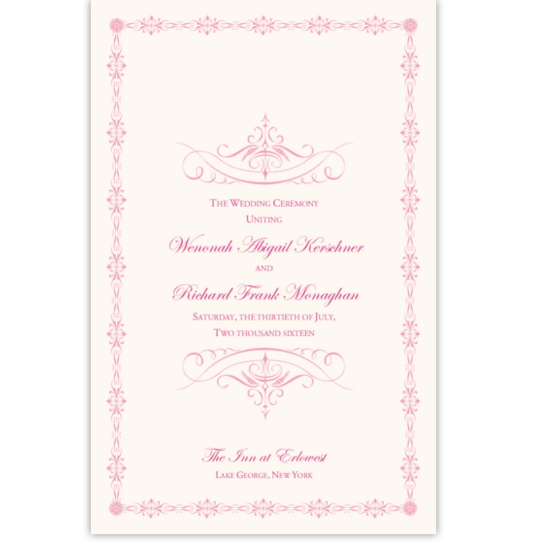 A Kiss Goodnight Contemporary and Classic Wedding Programs