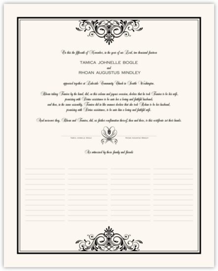 Accordion Contemporary and Classic Wedding Certificates