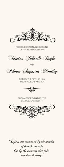 Accordion Contemporary and Classic Wedding Programs
