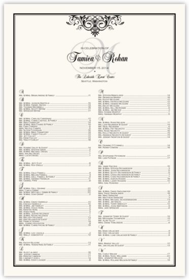 Accordion Contemporary and Classic Wedding Seating Charts