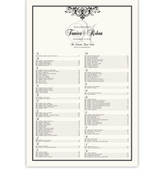 Accordion Contemporary and Classic Wedding Seating Charts