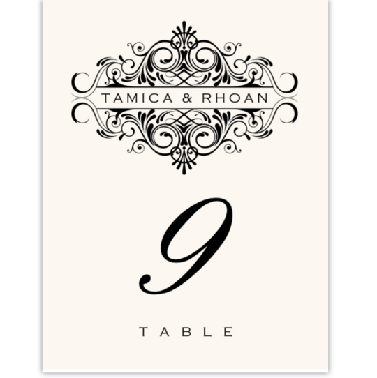 Accordion Contemporary and Classic Table Numbers