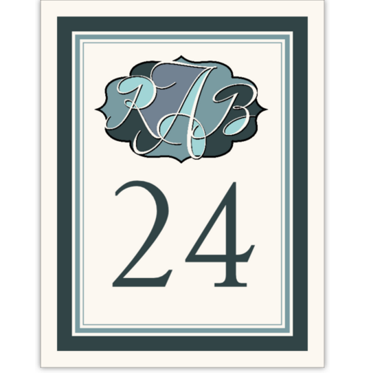 Adios Script Monogram 2 Contemporary and Classic Table Numbers