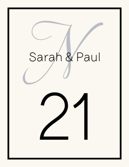 Adios Script Monogram 08 Contemporary and Classic Table Numbers