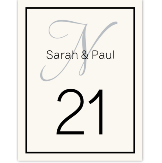 Adios Script Monogram 08 Contemporary and Classic Table Numbers
